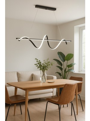 Modern Beyaz Ledli Snake Tasarım Masa Lambası Çiftli Set