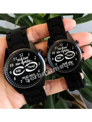 Kişiye Özel Isim Baskılı Sevgili Saatleri Sevgiliye Hediye Erkek Bayan Çift Kol Saatleri Sevgililer Günü Hediyesi