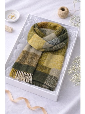 Kadın Ekose Desenli Yumuşak Dokulu Şal & Atkı-Günlük ve Şık Kullanıma Uygun