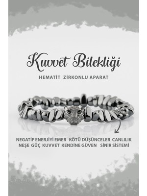 UltraMint Doğal Hematit ve Zirkon Taşlı Güçlü Bileklik, Şık ve Enerji Dolu Takı