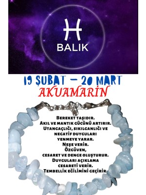 UltraMint Balık Burcu Için Sertifikalı Akuamarin Taşı Bileklik, Şıklık ve Doğallık