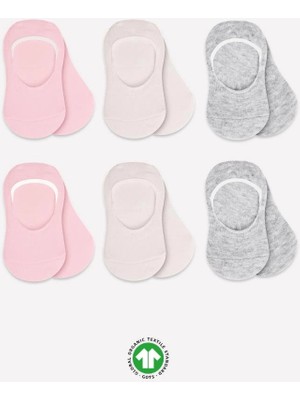 Bfs  Bistyle 6'lı Silikonlu Babet Penye Çorap BS30101B Pembe Ekru Gri