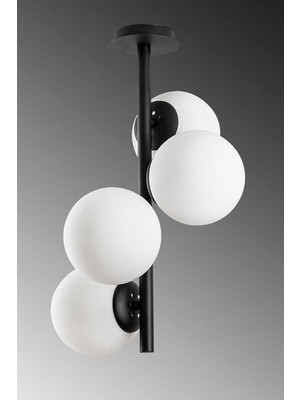 Modern Siyah Glop Camlı Avize, Şık ve Şık Tasarım, Salon, Mutfak ve Yatak Odası Için