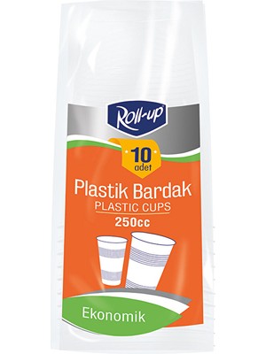 3 Adet Roll-Up Plastik Bardak 250 cc 10 Lu
