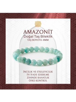 UltraMint 8mm Amazonit Doğal Taş Bileklik, Şık ve Enerjik Takı