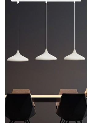 Üçlü Dokulu Açık Krem Sarkıt Lamba, Modern ve Şık Tasarım