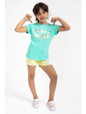 Rolypoly Kız Çocuk Mavi Şort Takım