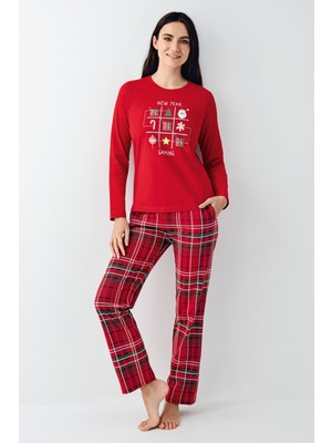 Arnetta Kadın Kırmızı Pijama Takımı
