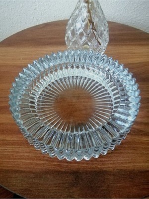 Iki Adet 14 cm Yuvarlak Kristal Güneş Cam Küllük Seti