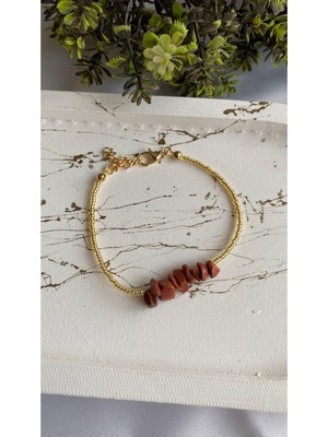 UltraMint Yıldız Taşı Doğal Taş Altın Detaylı Şık Bileklik