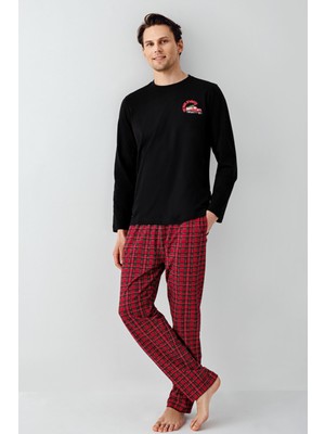 Arnetta Erkek Siyah Uzun Kol Pijama Takım 3515-S