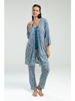 Arnetta Kadın Lacivert 3Lü Pijama Takımı