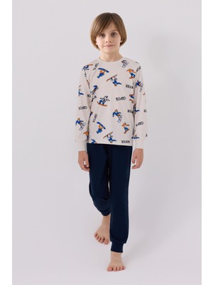 Rolypoly Erkek Çocuk Lacivert Uzun Kol Pijama Takım
