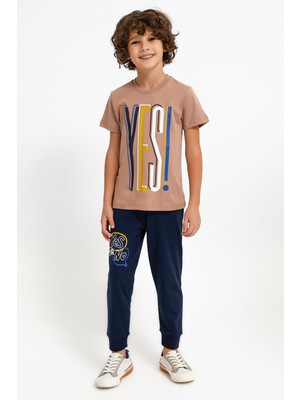 Rolypoly Erkek Çocuk Kahverengi Kısa Kol Pijama Takım