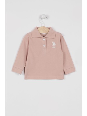 U.S. Polo Assn. U.s. Polo Assn Lisanslı Classic Pudra Bebek Uzun Kol Yakalı Sweatshirt