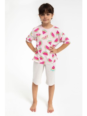 Rolypoly Kız Çocuk Pembe Kapri Takımı