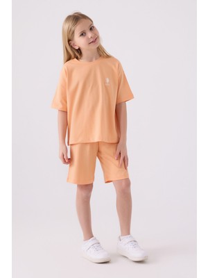 U.S. Polo Assn. U.S. Polo Assn Kız Çocuk Turuncu Bermuda Takım US1848-C-V37