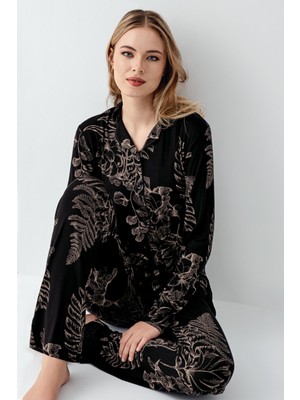 Arnetta Kadın Siyah Gömlek Pijama
