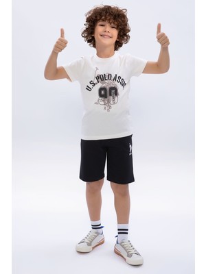 U.S. Polo Assn. Latte Erkek Çocuk Bisiklet Yaka Bermuda Takım