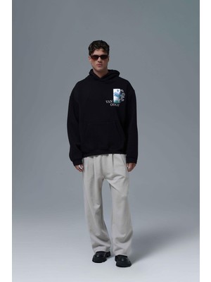 Saw Urbanity Van Gogh Irises Oversize Sweatshirt Erkek Siyah