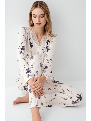 Arnetta Kadın Krem Gömlek Pijama