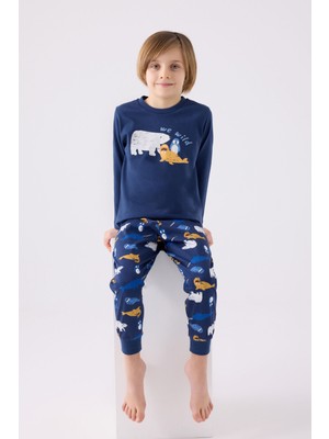 Rolypoly Erkek Çocuk Mavi Pijama Takımı