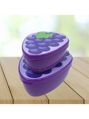 2'li Iç Içe Geçebilen Üzüm Model Saklama ve Beslenme Kabı Seti (550 ml + 250 Ml)