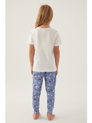 Rolypoly Kız Çocuk Beyaz Pijama Takımı