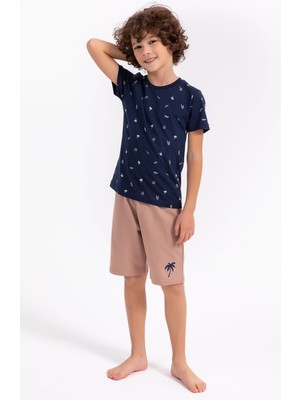 RolyPoly Hawai Lacivert Erkek Çocuk Bermuda Takım