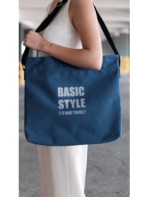 Urfakent Kanvas Çapraz Askılı Tote Çanta Lacivert