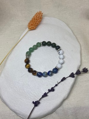 UltraMint Doğal Taş Bileklik, Öğrenci Bilekliği, Renkli Taşlar, Şık Takı