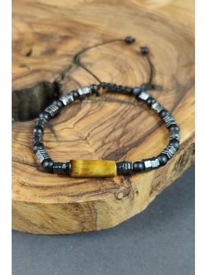 UltraMint Doğal Taş Hematit Enerjili Bileklik, Unisex, Şık ve Zarif Tasarım