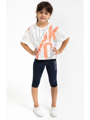 Rolypoly Kız Çocuk Beyaz Tayt Takım