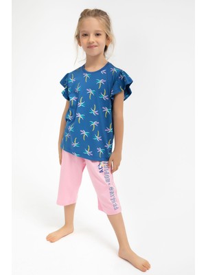 Rolypoly Kız Çocuk Mavi Kapri Takımı