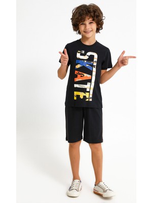 Rolypoly Erkek Çocuk Siyah Bermuda Takım