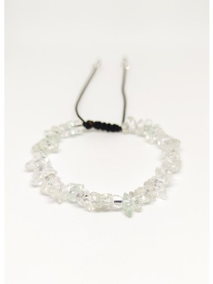 UltraMint Doğal Kristal Kuvars Taşlı Makrome Bileklik, Ayarlanabilir ve Şık Tasarım