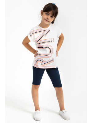 Rolypoly Kız Çocuk Beyaz Bermuda Takım