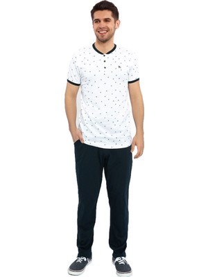 Arnetta Erkek Beyaz Kısa Kol Pijama Takım AR2060-S-V2