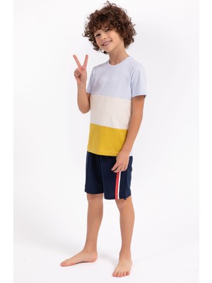 Arnetta Erkek Çocuk Mavi Bermuda Takım