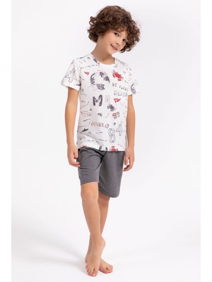 Arnetta Erkek Çocuk Beyaz Bermuda Takım