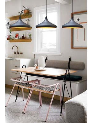 Üçlü Siyah Sarkıt Lamba, Oturma Odası ve Mutfak Için Şık Aydınlatma