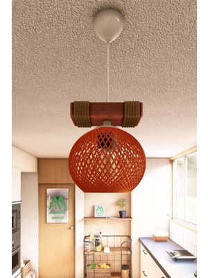 Ahşap Sarkıt Avize, Balle Küre Top, Şık ve Modern Aydınlatma Seçeneği