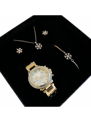 Bayan Saat Seti Kadın Saat Kolye Küpe Bileklik Kombini Hediye Takı Seti Sevgililer Günü Hediyesi Doğum Günü Hediyesi