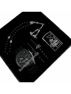 Erkek Kol Saati Çakmak Bileklik Tespih Kombin Sevgililer Günü Hediyesi Yıl Dönümü Hediyesi Erkeğe Hediye Erkek Saat Kombini Erkek Saat Seti