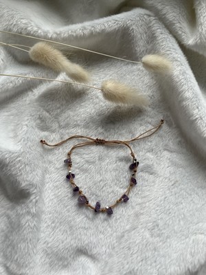 UltraMint El Yapımı Ametist Doğal Taş Halhal ve Bileklik Şık Tasarım