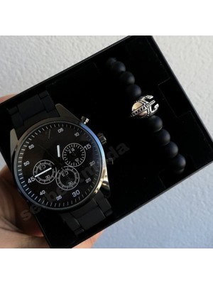 Erkek Kol Saati Sevgiliye Hediye Babalar Günü Hediyesi Erkek Saat ve Bileklik Doğum Günü Hediyesi Sevgililer Günü Hediyesi