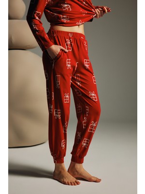 Hays Kadın Pamuklu Cepli Uzun Pijama Altı