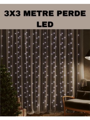 Bfs 3x3 LED Şelale Perde Işık Kutlama ve Dekor Aydınlatması