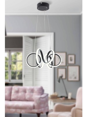 Şık Siyah Modern Sarkıt LED Avize, Salon, Mutfak, Oda ve Hol Için