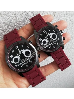 Doğum Günü Hediyesi Kişiye Özel Isim Yazılı Baskılı Erkek Bayan Saat Kombini Sevgililer Günü Hediyesi Saat Kombini Kişiye Özel Baskılı Hediyeler